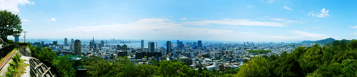 街並み　風景　高台