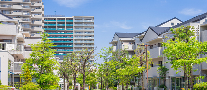 緑に囲まれた住宅街